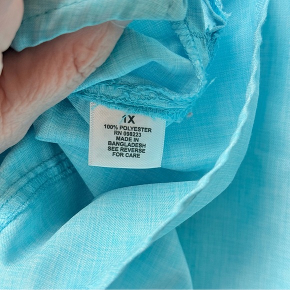 Magellan Outdoors Teal Fishing Shirt 1X Classic Fit Button Down Top - Picture 6 of 8